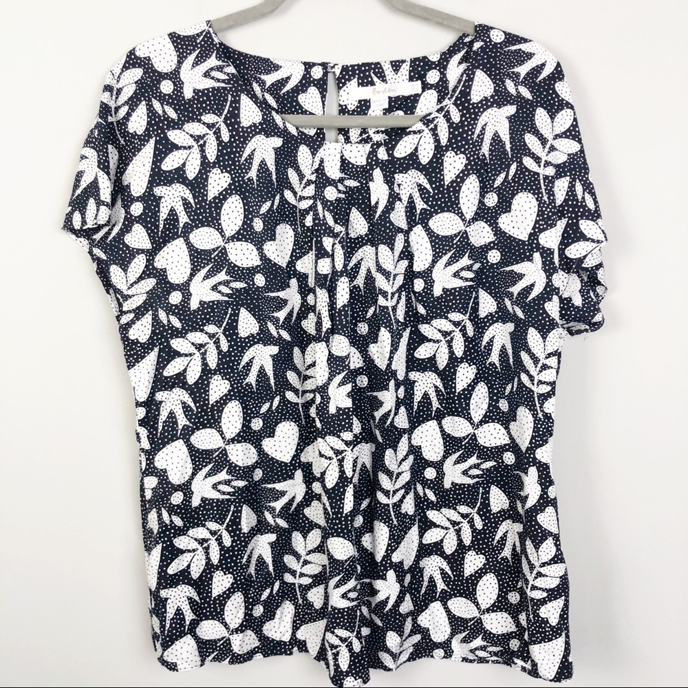 Boden | Ravello Navy & White Silk Blend Blouse
